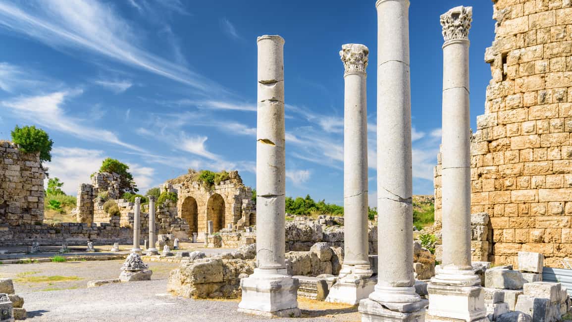 Ancient Perge, Aspendos Amphitheater, Waterfalls Guided Tour - Perge ruins: the long Roman street and the city’s scale