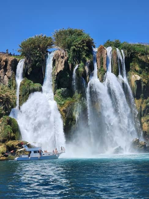 Antalya: 2-hourYachtTour toLowerDudenFalls with audioİnfo - Why swimming isn’t allowed here (and what you should plan instead)