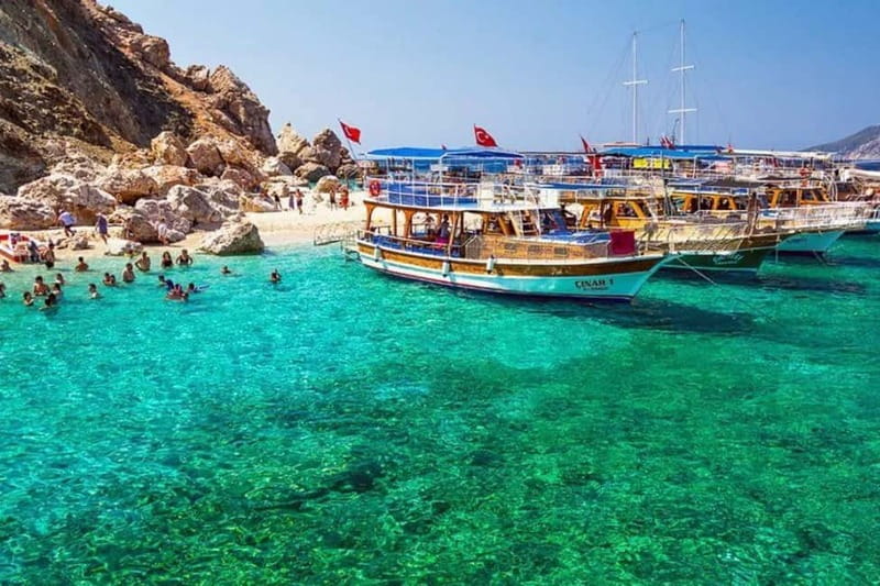 Antalya/Kemer: Adrasan Suluada Island Boat Tours with Lunch - Lunch on the boat: fish, pasta, salad, and sea views