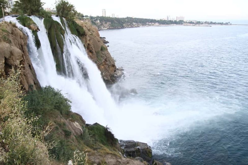 Antalya Private City Tour Waterfalls and Old Town Boat Tour - Lower Düden Falls: the sea-meets-water view that sells the trip