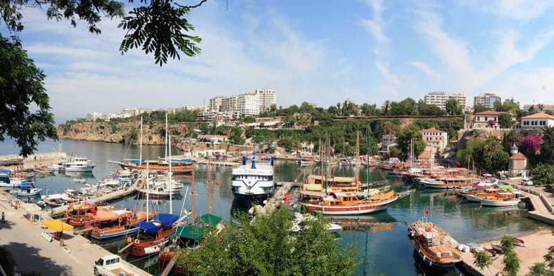 Antalya Private City Tour Waterfalls and Old Town Boat Tour - Upper Düden Falls: walk behind the cascade (and respect the spray)