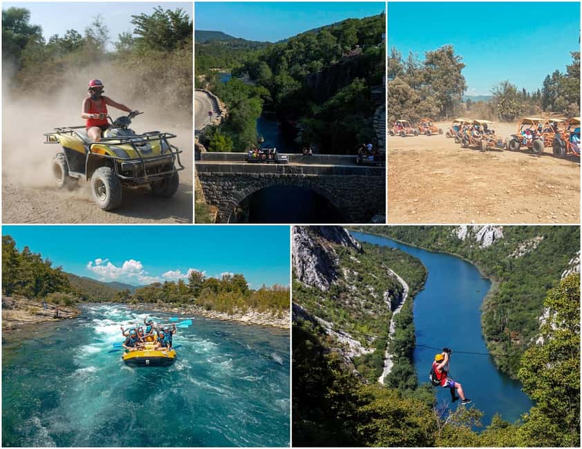 City of Side: Quad, Buggy, Rafting & Zipline Tour with Lunch - Rafting on the cold and foamy river: instruction, safety, and the wet payoff