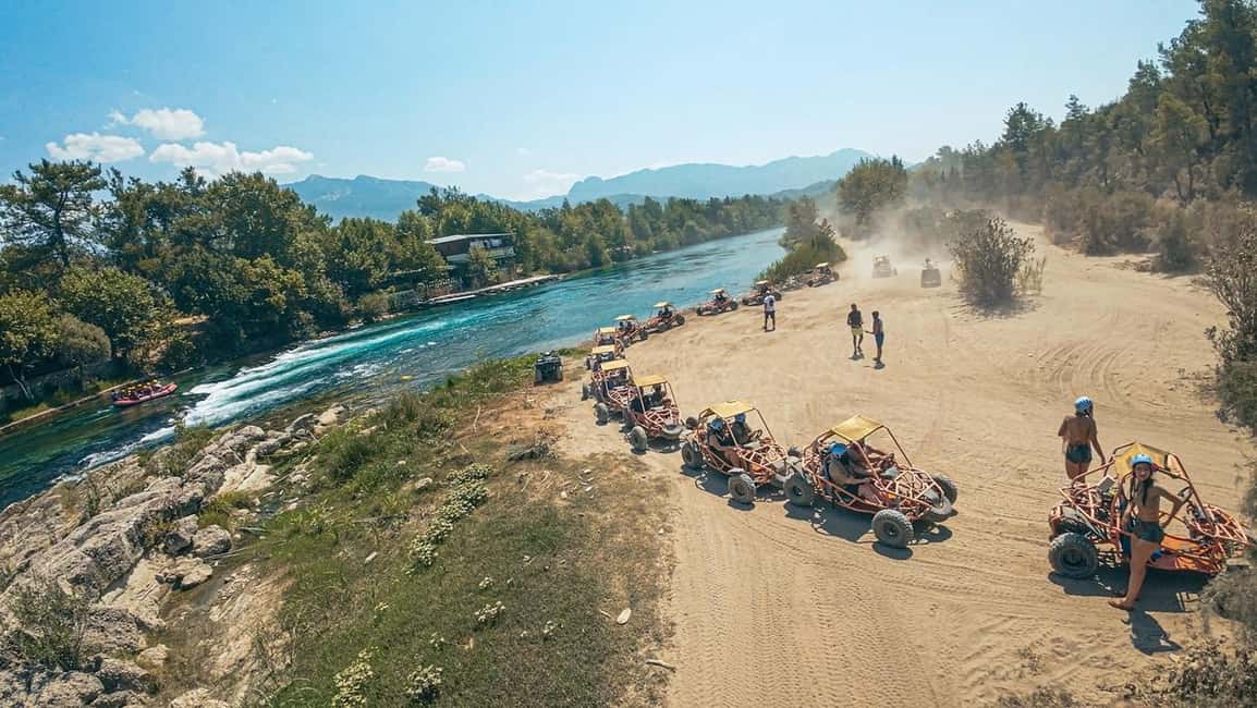City of Side: Quad, Buggy, Rafting & Zipline Tour with Lunch - Zipline crossing after rafting: a short flight that still feels like something