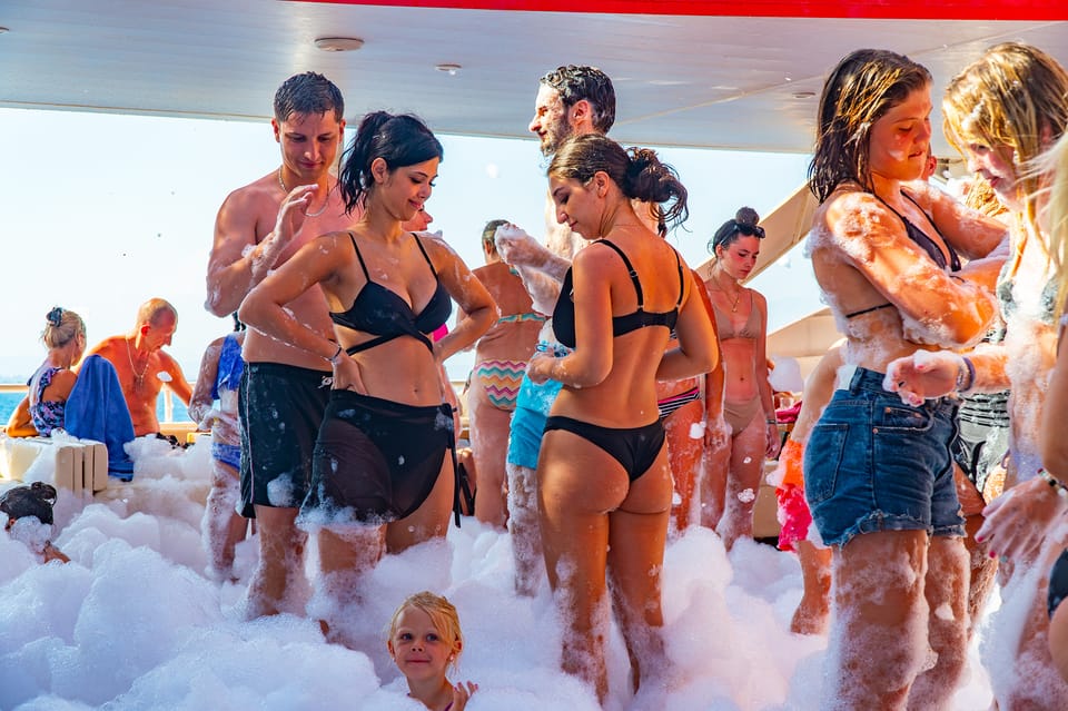 City of Side: Sightseeing Cruise w/ Swim Stops & Foam Party - Return Cruise: Foam Party Dance Time and a Final Short Break