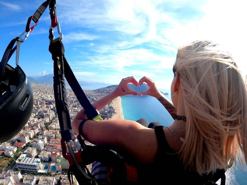From City of Side: Alanya Tandem Paragliding w/ Beach Visit - The Safety Briefing on Cleopatra’s Hill (700 Meters Up)