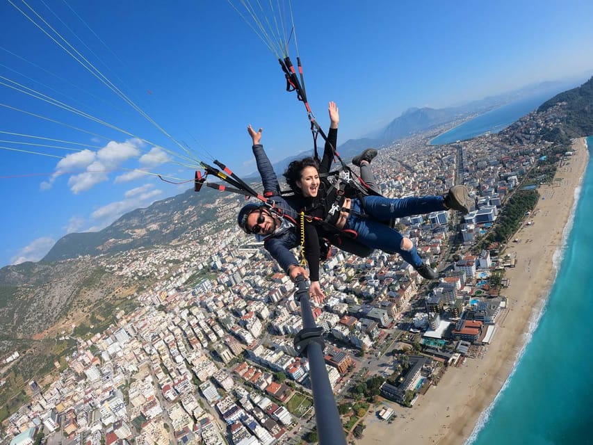 From City of Side: Alanya Tandem Paragliding w/ Beach Visit - Landing Back on the Sand and Handling the Photo Decision