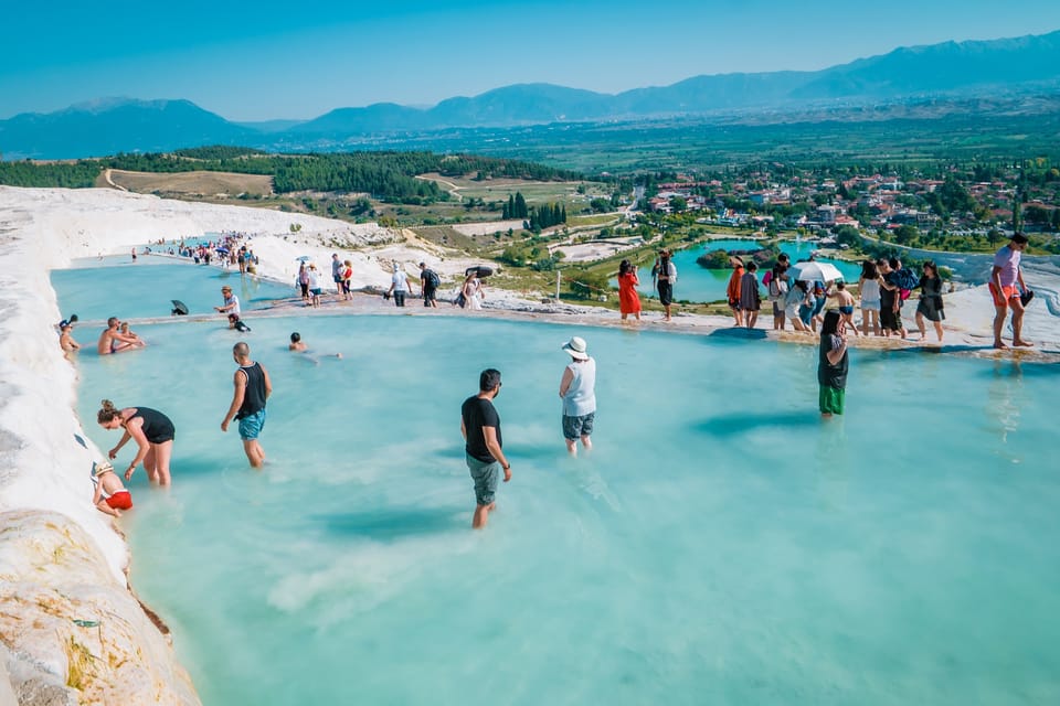 From City of Side: Pamukkale & Hierapolis Day Tour w/ Lunch - Cleopatra Antique Pools: Swim Among Fallen Columns