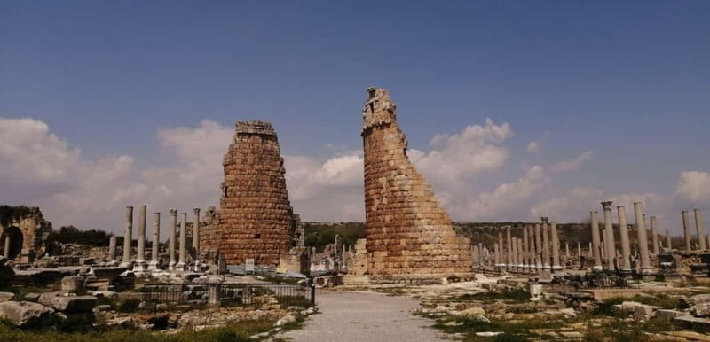 From City of Side: Perge, Aspendos & Kurşunlu Waterfall Trip - Perge Ancient City in Two Hours: Streets, Gates, and Mosaics