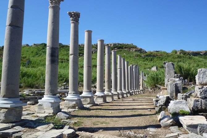 Perge Aspendos Side and Manavgat Waterfall Tour - Perge Ancient City: colonnaded streets and “why it matters” guide time