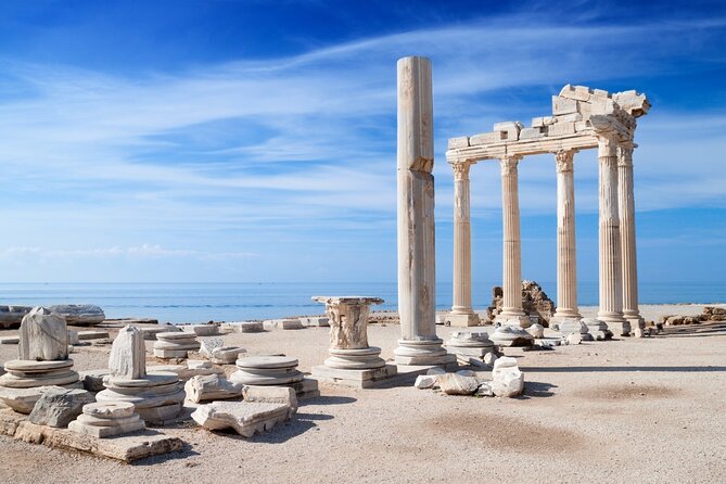 Perge, Aspendos, Side and Waterfall Full Day Tour - Side Inside the Roman Walls: Temple Views and Sea Air