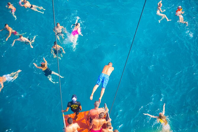 Pirate Adventure Cruise incl. Lunch from Side - The sea day: swimming stops, jump-off fun, and beach rules near Side