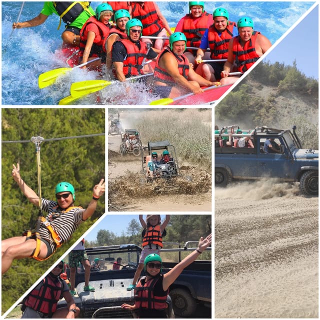 Side&Alanya:Rafting,Jeep,Quad/Buggy Safari/Zipline wLunch - Rafting the River: Adrenaline, Teamwork, and Real Rapids