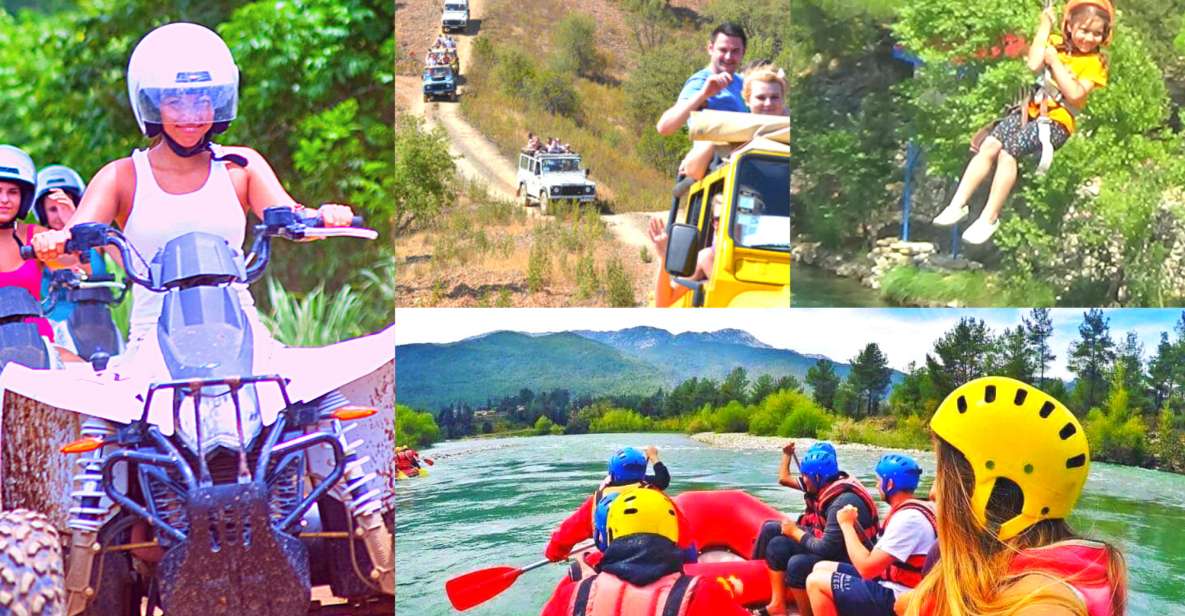 Super Combo: Rafting, Quad or Buggy Ride, Zipline, Jeep Tour - Antalya pick-up and the 70 km ride to the canyon